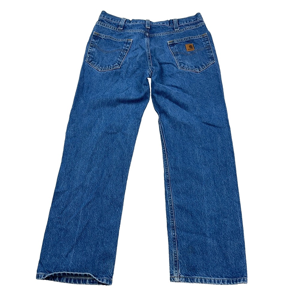 Carhartt Jeans Men 33x29 Relaxed Fit Straight Leg Med Wash Work Denim